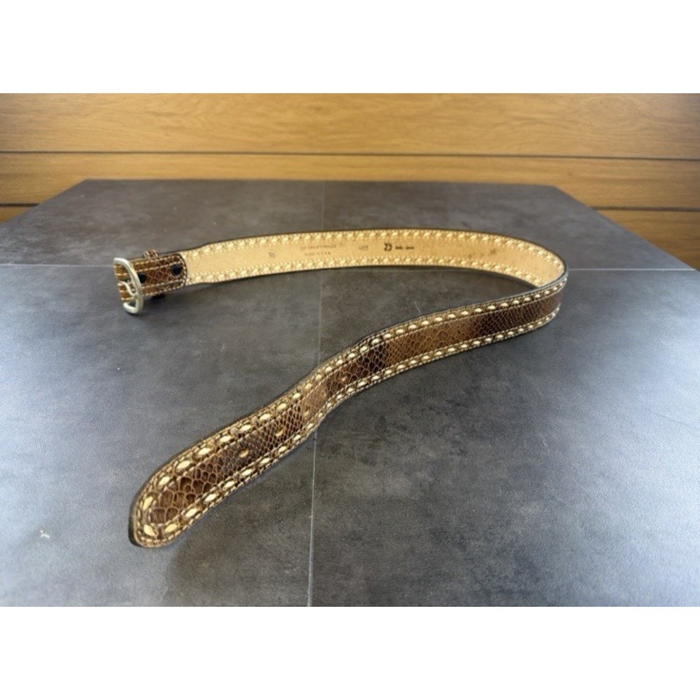 VTG Belk Jones Top Grain Leather snake Embossed Western Belt Made in USA Size